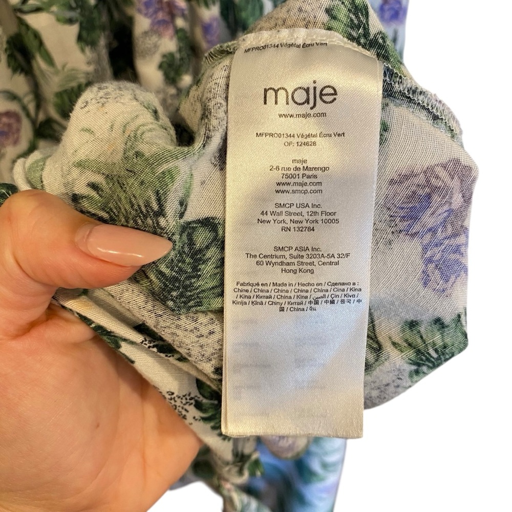 Maje Romantica Floral Print Midi Dress Size 40 - Picture 8 of 12